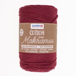 Makramee Cotton 2mm 250g bordeaux