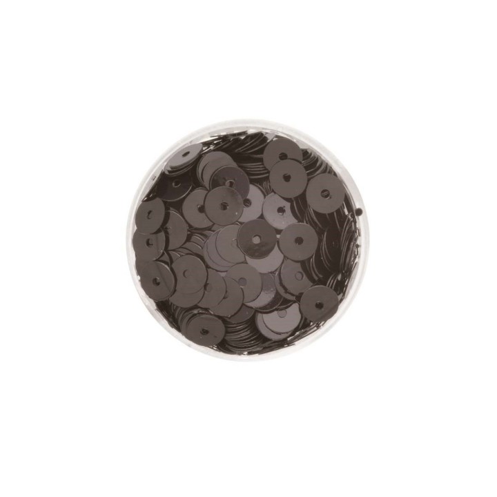 Round sequins black 6mm 7g