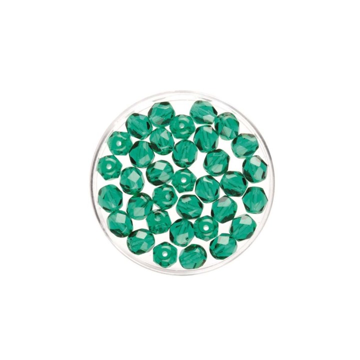 Perles en verre taillé 6mm 50pcs émeraude