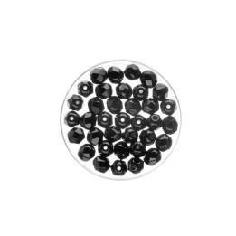 Perles en verre taillé 6mm 50pcs noir
