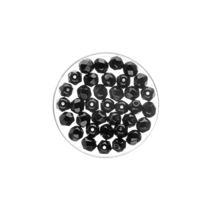 Glasschliffperlen 6mm 50 Stück schwarz