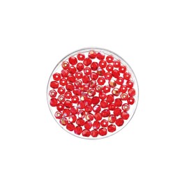 Glasschliffperle 6mm 50 Stück rubin rainbow