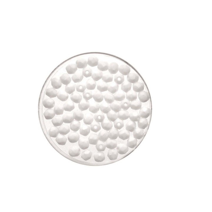 Glass bead 6mm 50pcs white