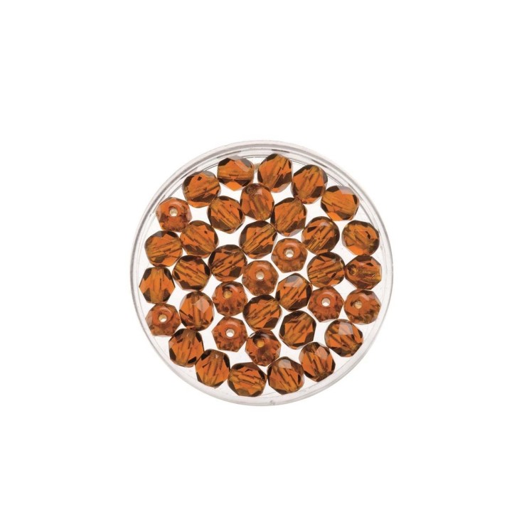 Perles en verre taillé 4mm 100pcs topaze foncé