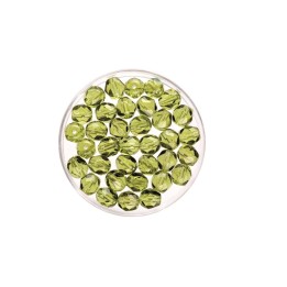 Perles en verre taillé 4mm 100pcs olivine