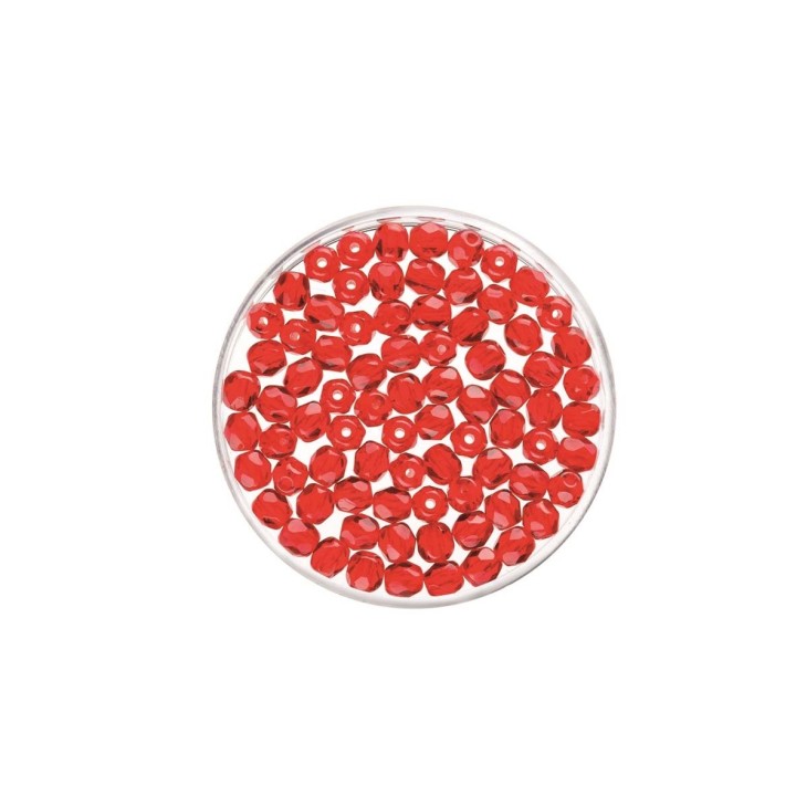 Glasschliffperlen 4mm 100 Stück rubin