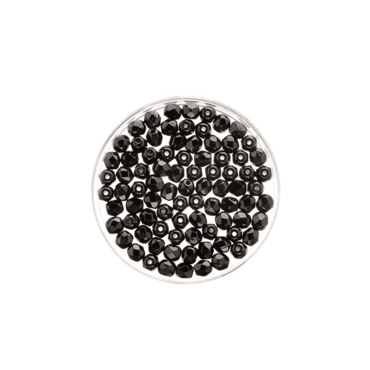 Glasschliffperlen 4mm 100 Stück schwarz