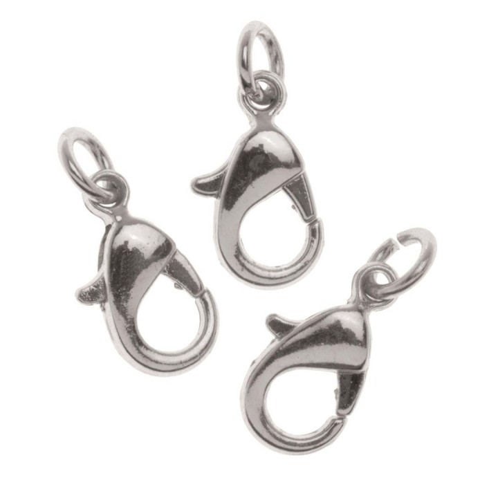 Karabiner Verschluss mit Ring 12mm silberfarben 3 Stück