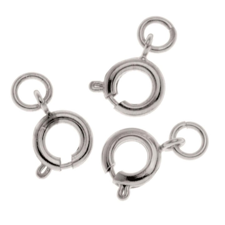Federring mit Ring 10 Stück 7mm silberfarben
