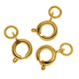 Federring mit Ring 10 Stück 7mm goldfarben