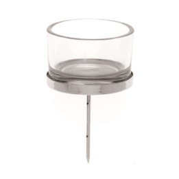 Candleholder for teelight 4pcs Glass 4x9cm silver