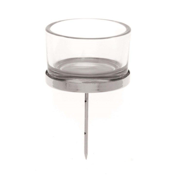 Kerzenhalter für Teelicht 4 Stück Glas 4x9cm silberfarben