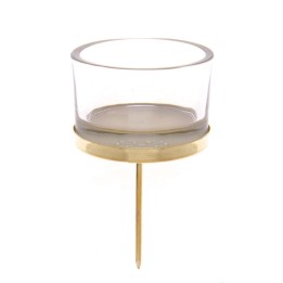 Candleholder for teelight 4pcs Glass 4x9cm gold
