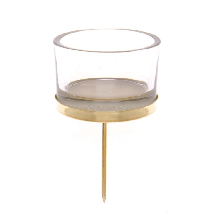 Kerzenhalter für Teelicht 4 Stück Glas 4x9cm goldfarben