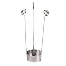 Metal tealight holder silver colour, for glass 15cm 2pcs