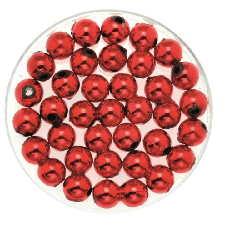 Perles de décoration 6mm 75g rouge
