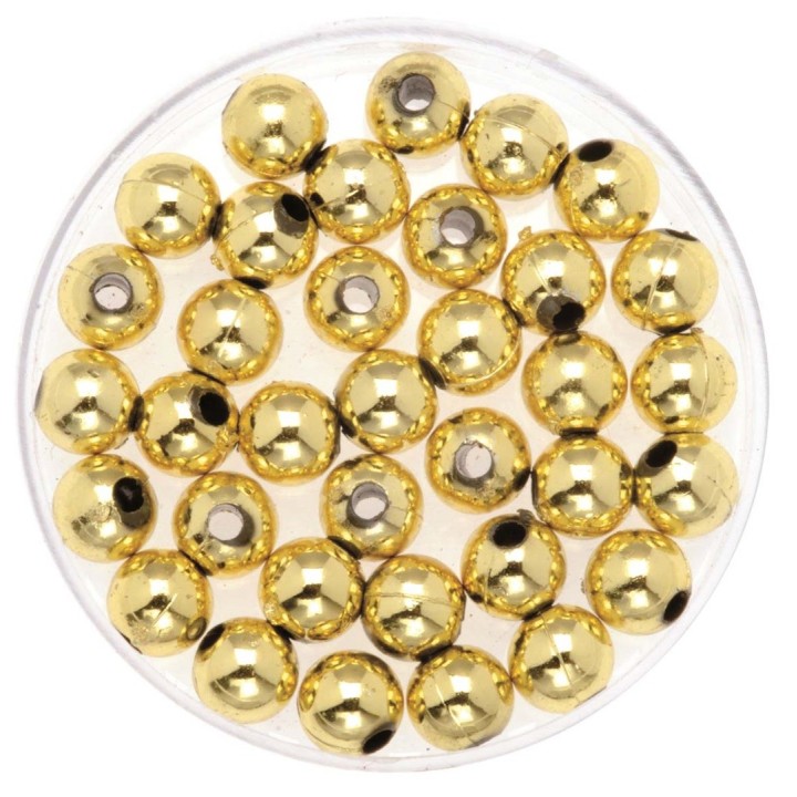 Perles de décoration 6mm 75g couleur or