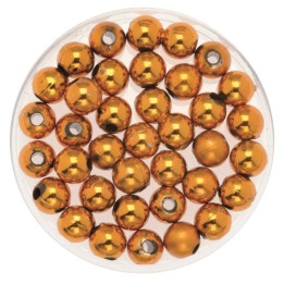 Perles de décoration 6mm 75g orange/rouge