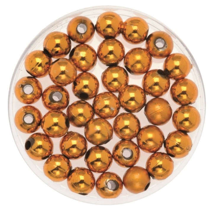 Perles de décoration 6mm 75g orange/rouge