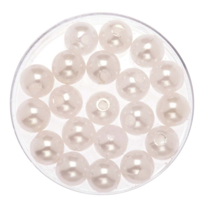 Dekoperlen 75 g 8mm weiss