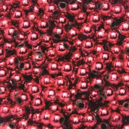 Perles de décoration 10mm 75g rouge