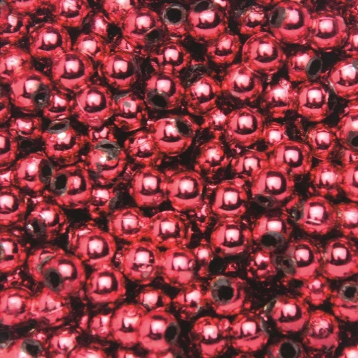 Perles de décoration 10mm 75g rouge