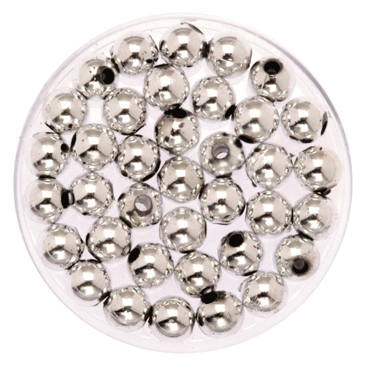 Dekoperlen 75 g 10mm silberfarben