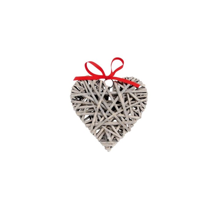Coeur en osier gris Ø 20cm