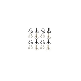 Fermoir de soutien-gorge argent-noir, 12pcs
