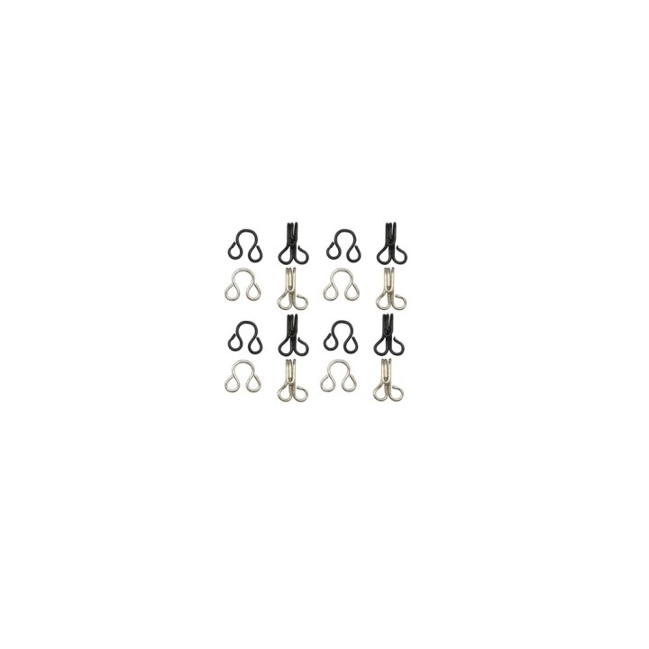 BH-Verschluss, 2tlg, 12Set silber/schwarz soritert