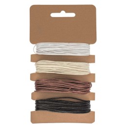 Baumwollschnur, 4x3m, Ø 1mm beige/weiss/braun/schwarz