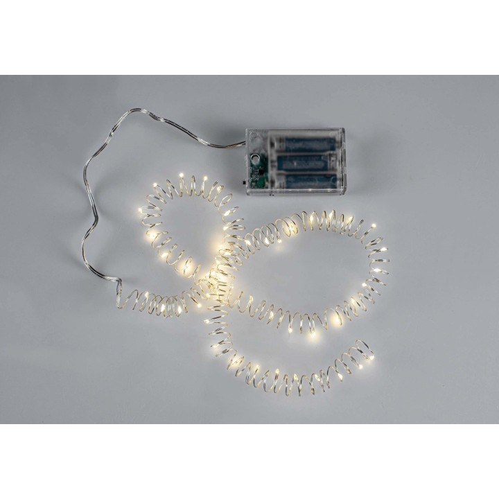 LED light garland 50 lights timer, warm white, 3AA battery