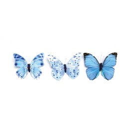 Papillon, modèles assortis 8cm bleu