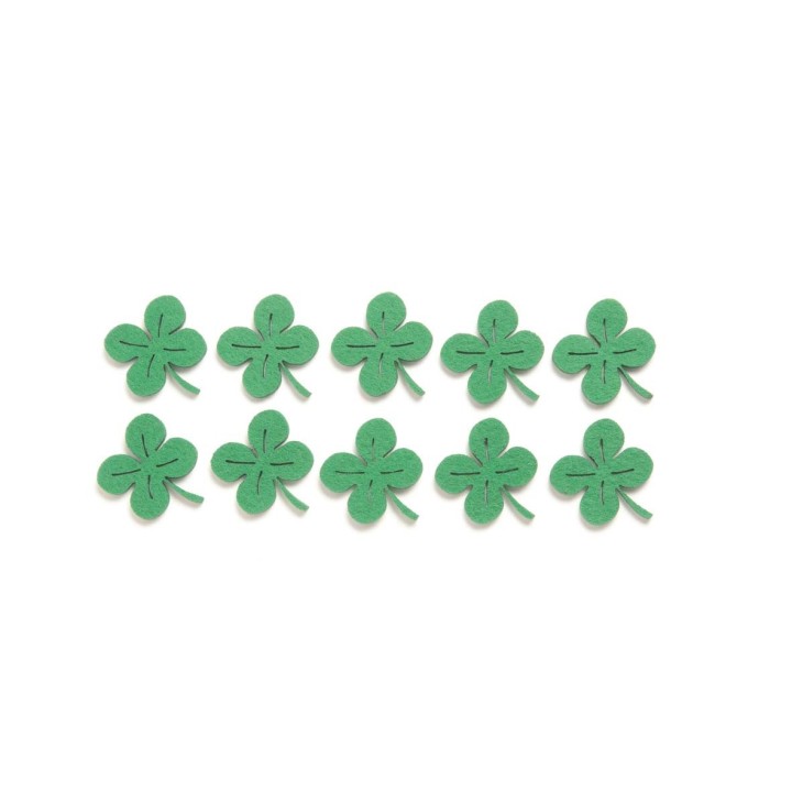 Trèfles en feutrine 10pcs 3,5cm vert