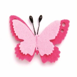 Felt butterflies selfadhesive 4x3cm pink 6pcs