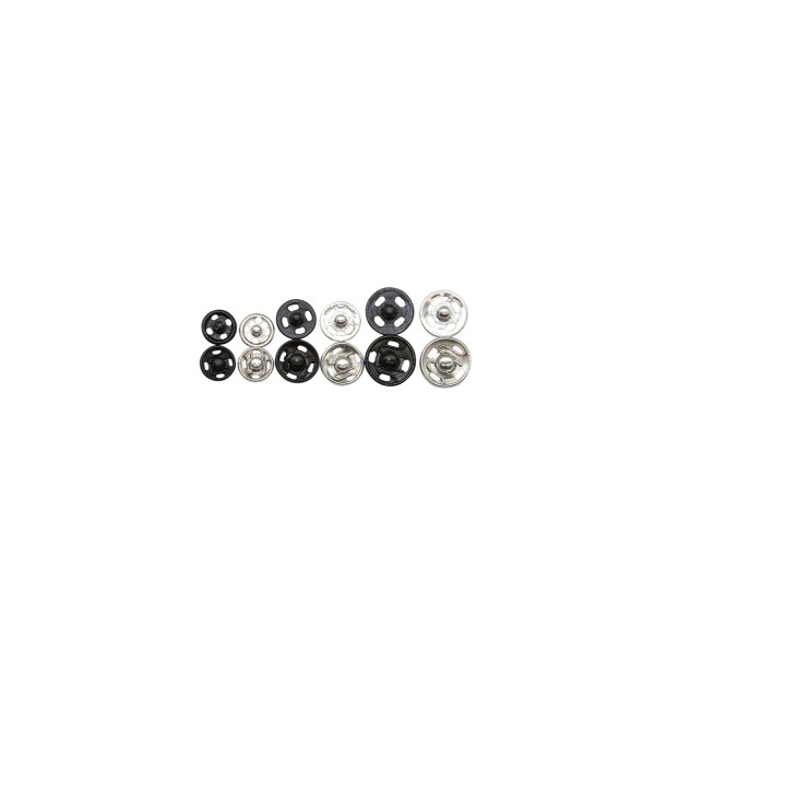 Boutons pression en métal 24pcs, 7-10mm assortis