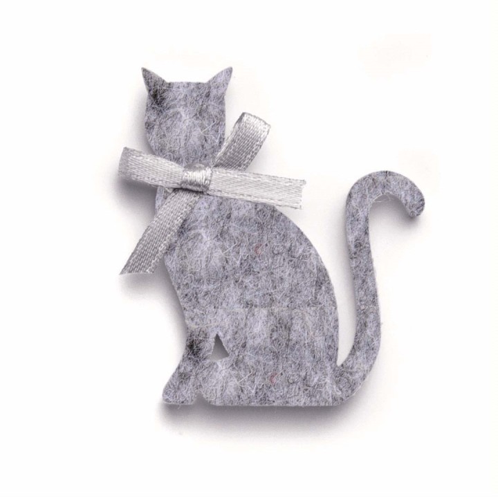 Felt cats 6pcs grey