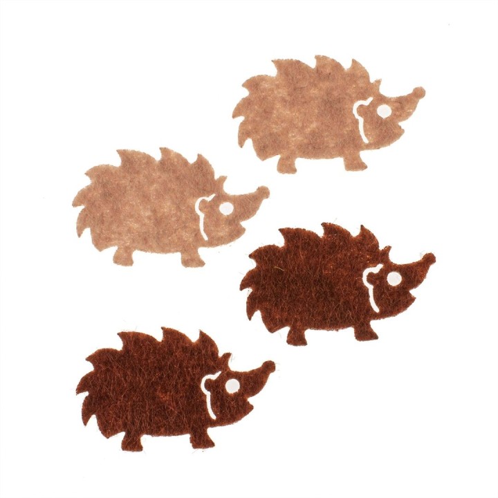 Filz-Igel, 12 Stück 3cm braun/beige