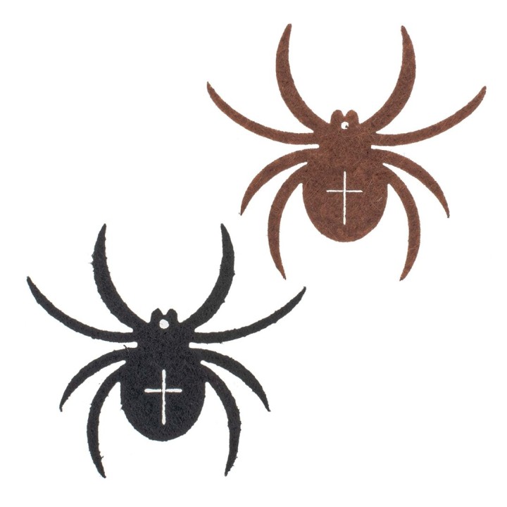 Filz-Spinnen, 6 Stück 6cm schwarz/braun