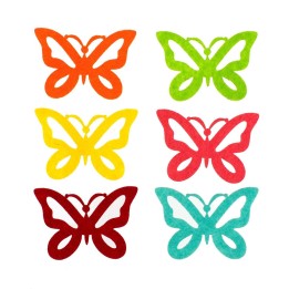 Filz-Schmetterlinge, 6 Stück 6cm bunt gemischt