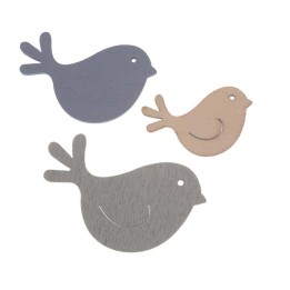 Oiseaux en bois 9pcs mix