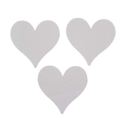 Wooden deco hearts 7pcs white 3,6x3,6x0,3cm