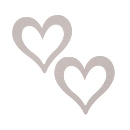 Wooden deco hearts 7pcs white 4x4x0,3cm