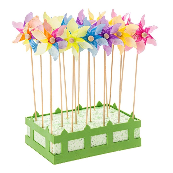 Pinwheel 9x28cm, ass. colours 1 pce stripes