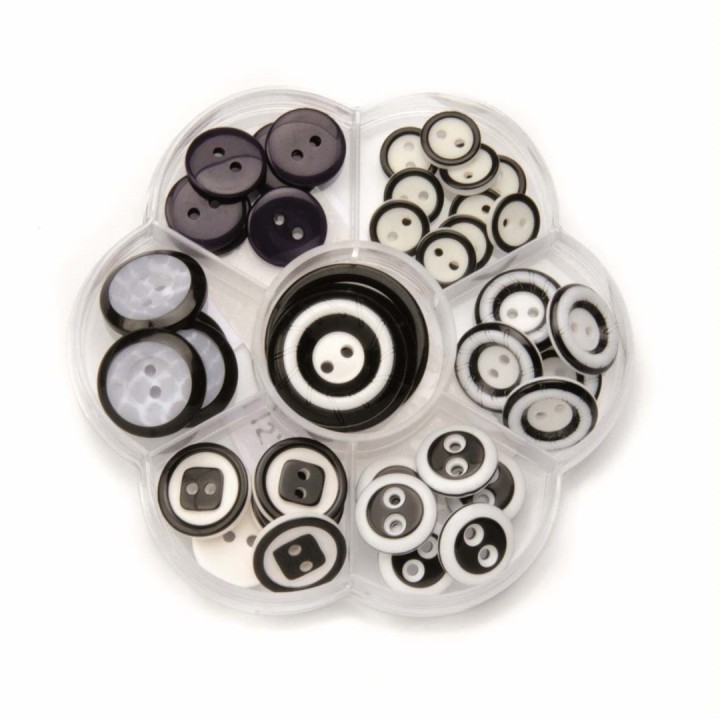 Knöpfe 40 Stück mix schwarz/weiss