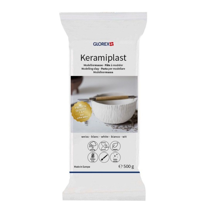Keramiplast, Modelliermasse weiss 500g