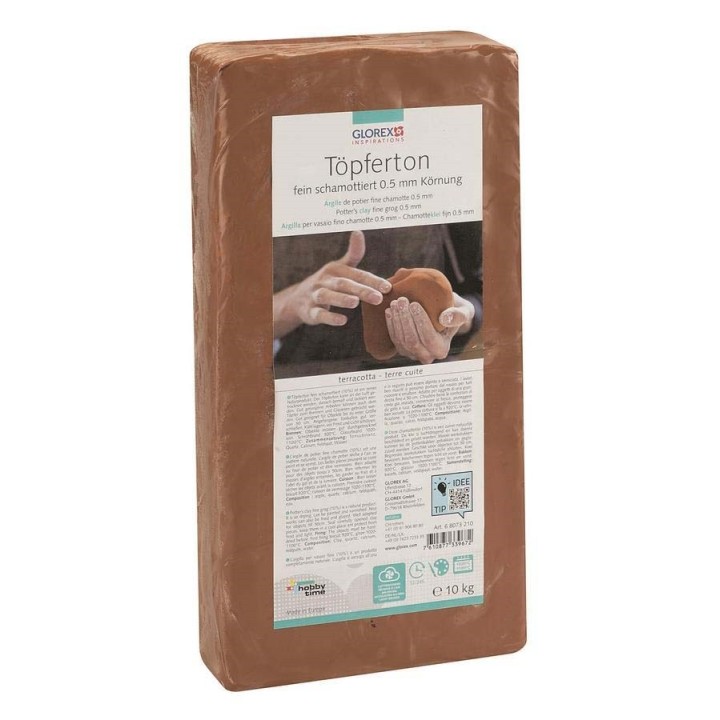 Töpferton 10kg terracotta feinschamottiert 0,5mm