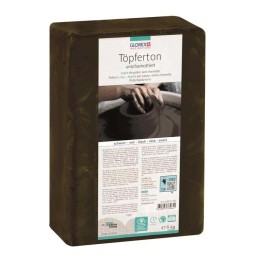 Töpferton 5kg schwarz unschamottiert