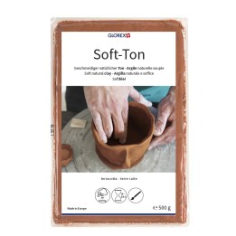 Soft-Ton, natürlicher Ton terracotta 500g lufthärtend