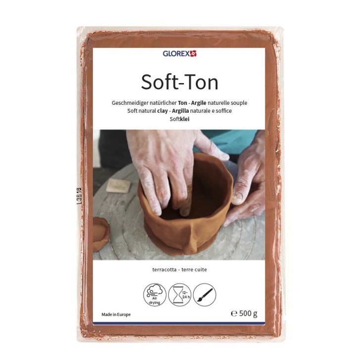 Soft-Ton, natürlicher Ton terracotta 500g lufthärtend
